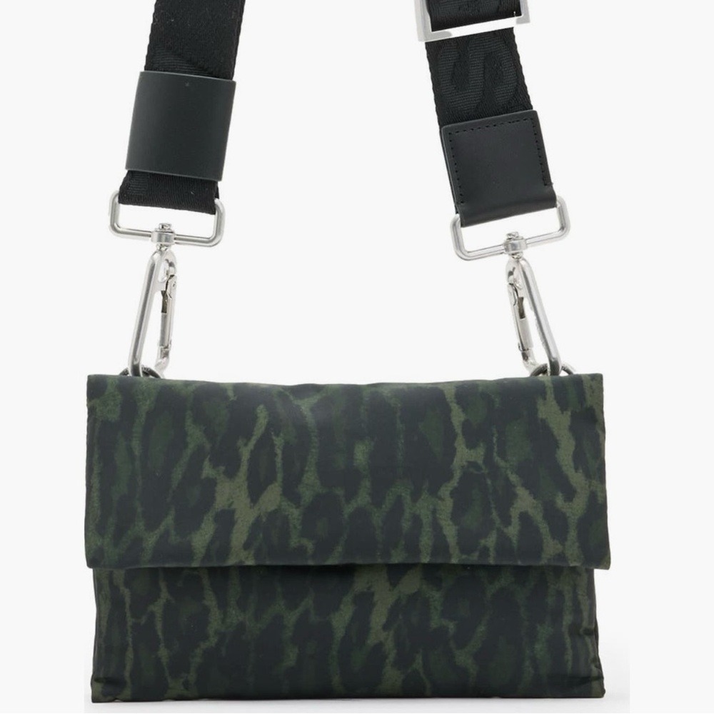 ALLSAINTS Ezra Anita Crossbody Leopard Green Bag